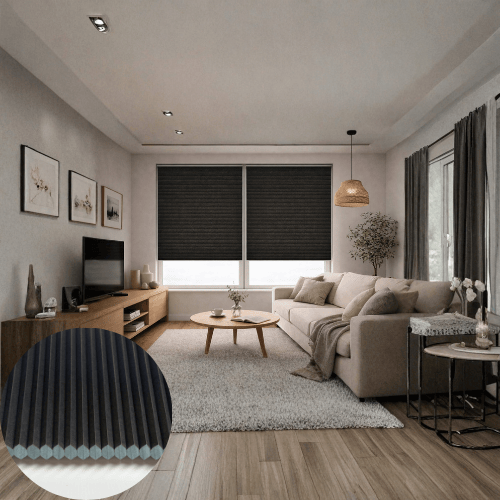 Jaluzele Plisate Opace Honeycomb Disco A-9221 Negru