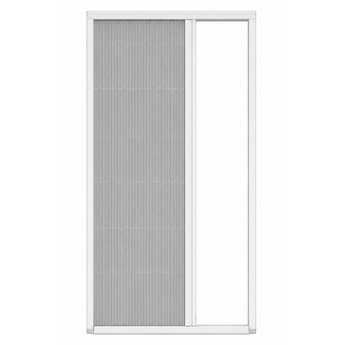 Plase de Țânțari Plisate Albe - 1 Canat - Ușă