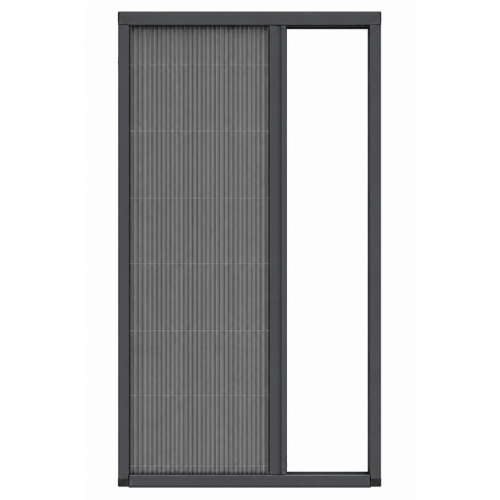 Plase de Țânțari Plisate Antracit - 1 Canat - Ușă